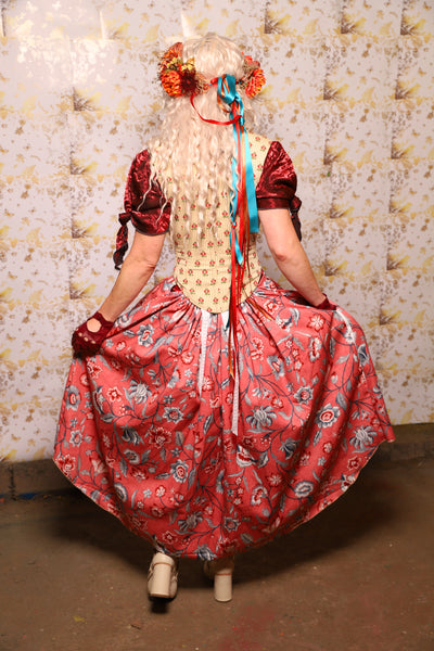 33. Hobbit Tulip Skirt + Apron ONLY in Autumn Poppy Floral - Oktoberfest Sets Collection
