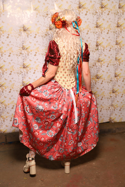 33. Hobbit Tulip Skirt + Apron ONLY in Autumn Poppy Floral - Oktoberfest Sets Collection