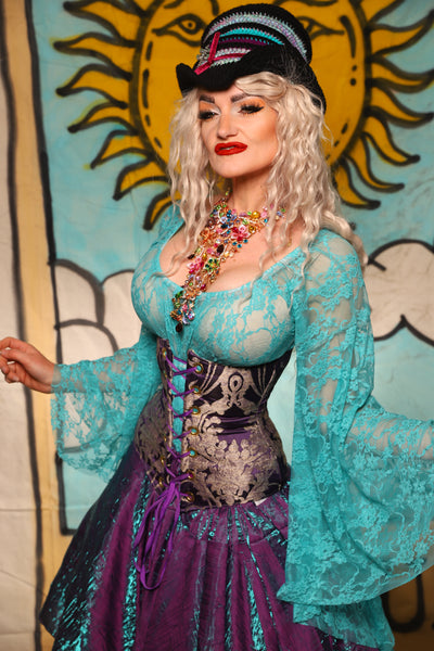 Wench Underbust Corset in Royalty Damask - Surprise Sale!