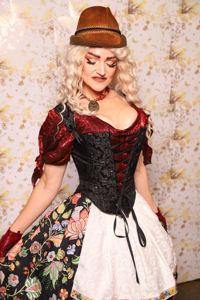 Elizabethan Corset in Black Filigree - Oktoberfest Sets Collection