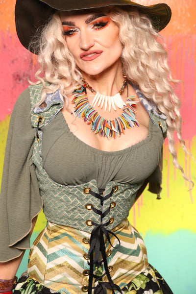 Cropped Dapper Vixen in Mint Tile - The "Fairy Flea Market" Collection