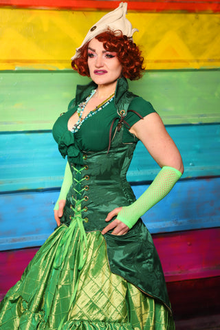 Vixen w/Knee Length Tails & Pockets in Shamrock Damask #67 - The Magically Delicious Collection