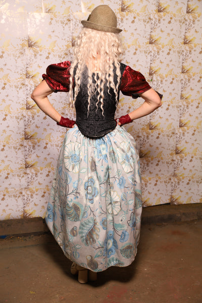 34. Hobbit Tulip Skirt + Apron ONLY in Morning Mist Floral - Oktoberfest Sets Collection