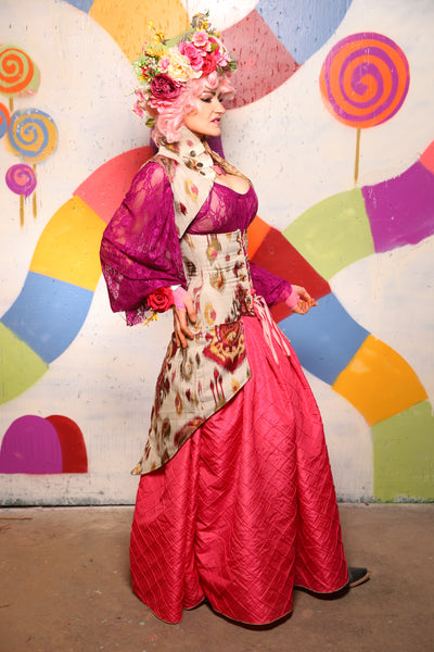 33. Tulip Skirt in Flamingo Pintuck - The "Confections of the Heart" Collection