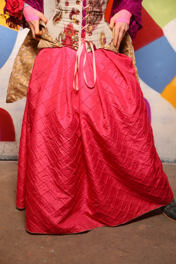 33. Tulip Skirt in Flamingo Pintuck - The "Confections of the Heart" Collection