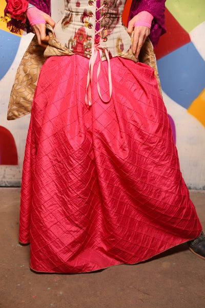 33. Tulip Skirt in Flamingo Pintuck - The "Confections of the Heart" Collection