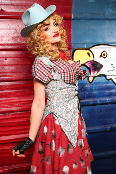 01. Artemis Corset in Prairie Porcelain - The Ameri-can-can Collection