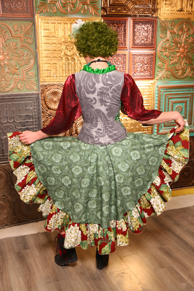 Crescent Skirt w/ Ruffle in Green Floral - Day 2 "12 Days of Christmas" 2024