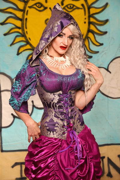 Hooded Vixen Corset in Royalty Damask - Surprise Sale!