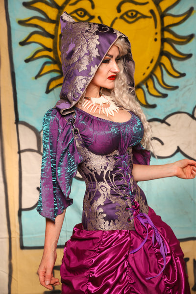 Hooded Vixen Corset in Royalty Damask - Surprise Sale!