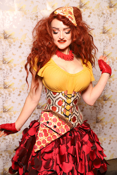 25. Petite Wench Corset in Pomodoro Ikat - The Marinara Maidens Collection
