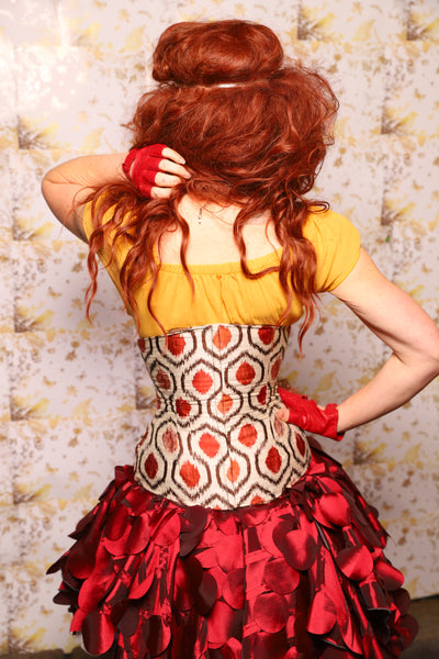 25. Petite Wench Corset in Pomodoro Ikat - The Marinara Maidens Collection
