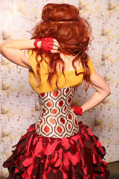 25. Petite Wench Corset in Pomodoro Ikat - The Marinara Maidens Collection