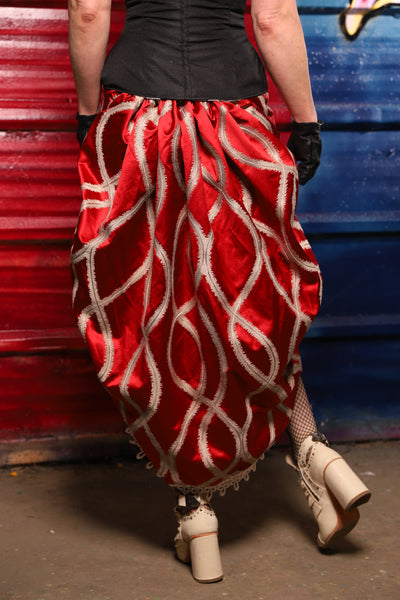 42. Swoon Skirt w/white lace trim in Rocket’s Red Glare - The Ameri-can-can Collection