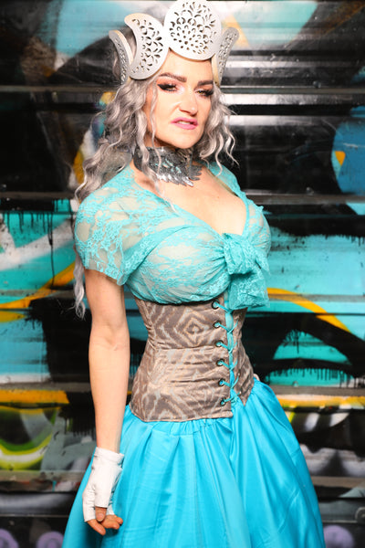 46. Petite Wench Corset in Iced Strata - The "Love at Frost Sight" Collection