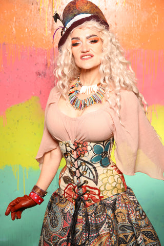 Petite Wench Corset in Art House Floral - The "Fairy Flea Market" Collection