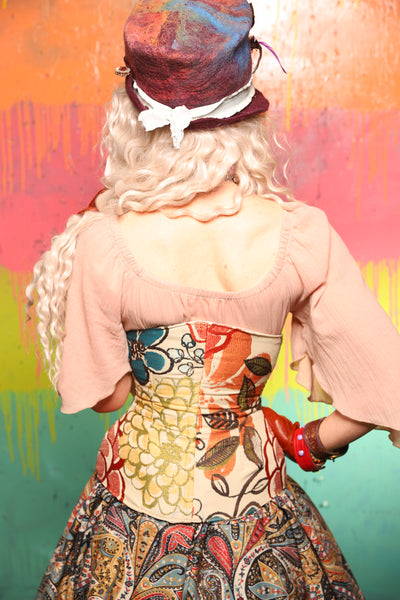 Wench Corset in Art House Floral - The "Fairy Flea Market" Collection