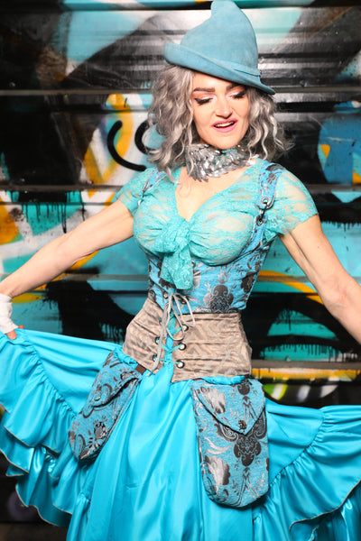 52. Set of Pockets in Turquoise & Silver Medallion - The "Love at Frost Sight" Collection