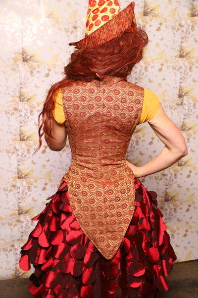 03. Artemis Underbust in Garnet & Gold Tapestry - The Marinara Maidens Collection