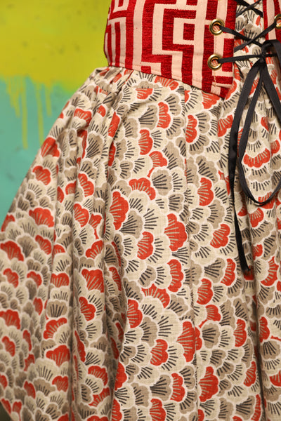 Crescent Skirt w/Ruffles in Sundown Meadow - The "Fairy Flea Market" Collection