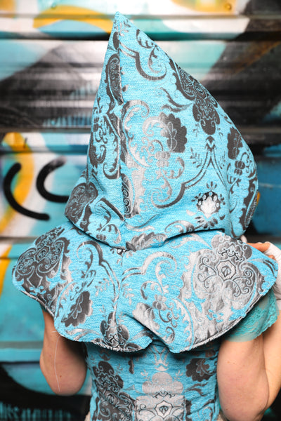 64. Traveler's Hood in Turquoise & Silver Medallion - The "Love at Frost Sight" Collection
