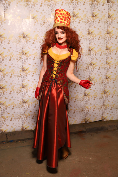 07. Crescent Skirt in Rust Taffeta - The Marinara Maidens Collection
