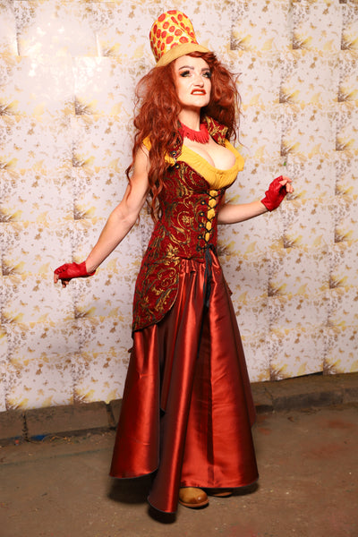 07. Crescent Skirt in Rust Taffeta - The Marinara Maidens Collection