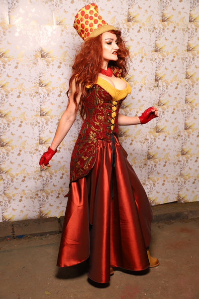 07. Crescent Skirt in Rust Taffeta - The Marinara Maidens Collection
