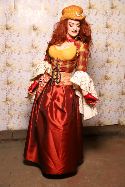 35. Tulip Skirt in Rust Taffeta - The Marinara Maidens Collection