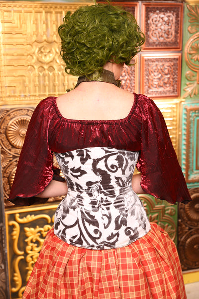 Torian Corset In Silvery Flocked Floral -  Day 8  "12 Days of Christmas" 2024