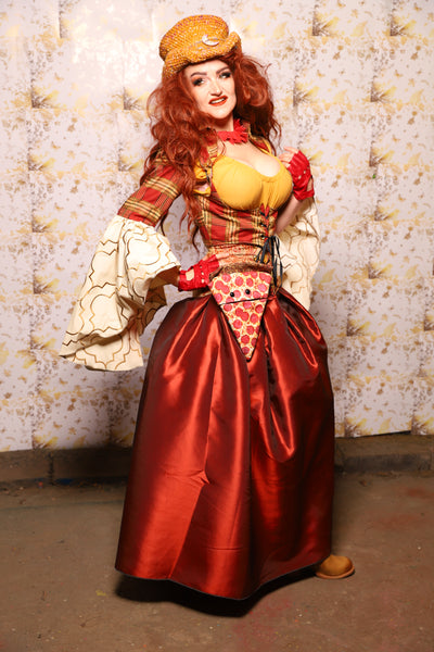 35. Tulip Skirt in Rust Taffeta - The Marinara Maidens Collection