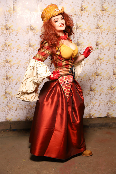 35. Tulip Skirt in Rust Taffeta - The Marinara Maidens Collection