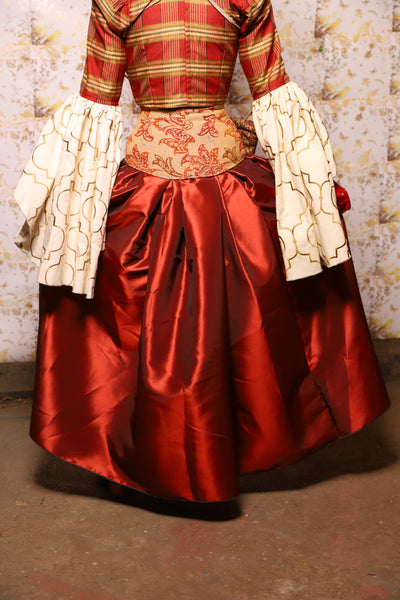 35. Tulip Skirt in Rust Taffeta - The Marinara Maidens Collection