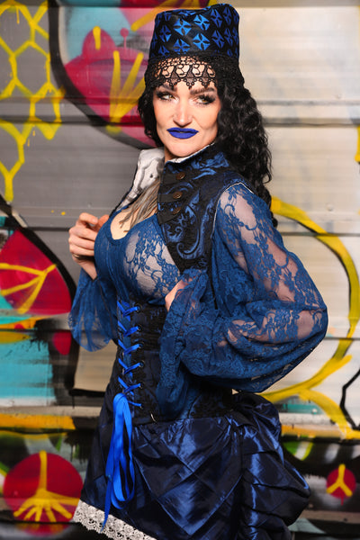 26. Sgt. Pepper Vest in Black and Blue Medallion - The Dark Waters Collection