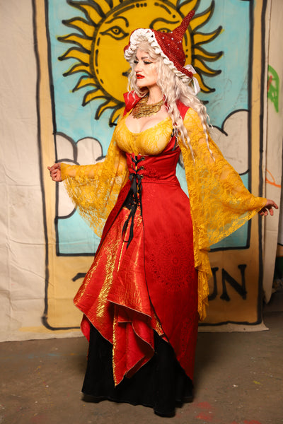 Birch Vixen in Scarlet Mandala Medallion - The Solar Flair Collection