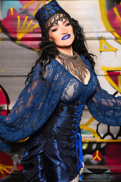 24. Petite Wench in Black and Blue Medallion - The Dark Waters Collection