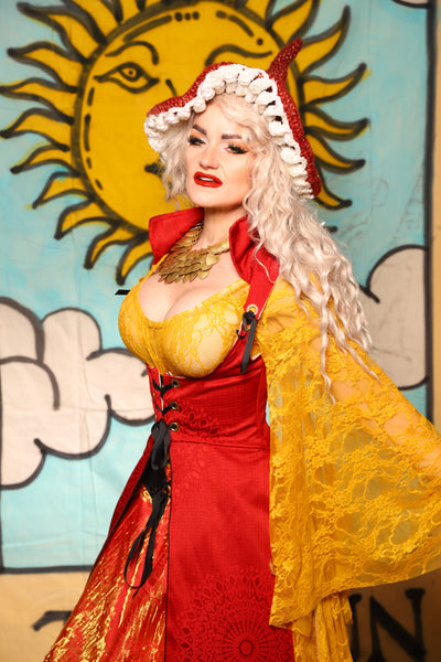 Birch Vixen in Scarlet Mandala Medallion - The Solar Flair Collection
