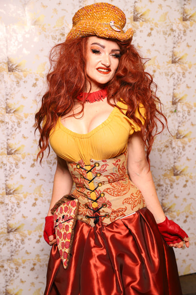 27. Petite Wench Corset in Spice Paisley - The Marinara Maidens Collection