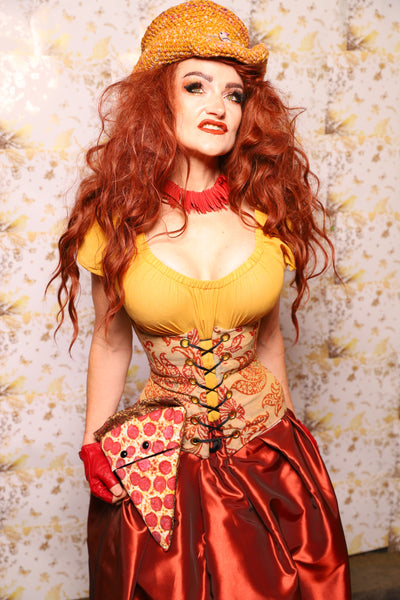 27. Petite Wench Corset in Spice Paisley - The Marinara Maidens Collection