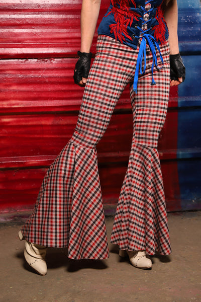 03. Bell Bottoms in Hollerin' Plaid Spandex - The Ameri-can-can Collection