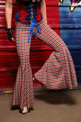 03. Bell Bottoms in Hollerin' Plaid Spandex - The Ameri-can-can Collection
