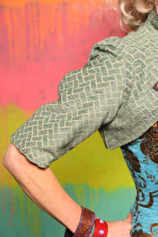 Detachable Elbow Sleeves in Mint Tiles - The "Fairy Flea Market" Collection