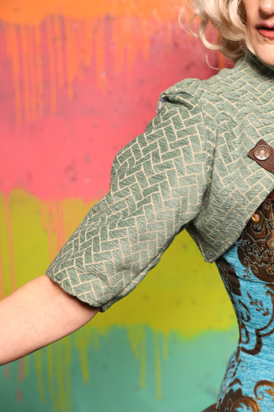 Detachable Elbow Sleeves in Mint Tiles - The "Fairy Flea Market" Collection