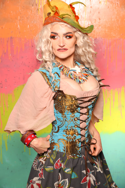 Petite Aurora in Turquise & Bronze Medallion - The "Fairy Flea Market" Collection