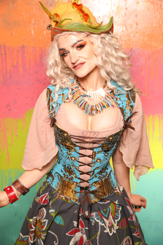 Petite Aurora in Turquise & Bronze Medallion - The "Fairy Flea Market" Collection