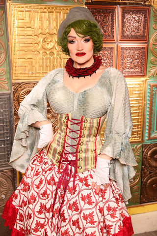 Wench Corset In Candy Stick Stripe- Day 9 "12 Days of Christmas" 2024