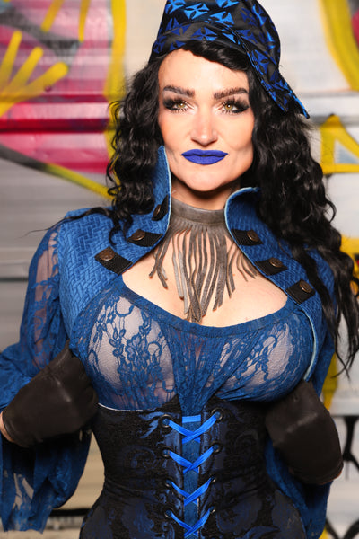 27. Sgt. Pepper Vest in Blue Basket Weave - The Dark Waters Collection