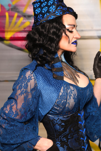 27. Sgt. Pepper Vest in Blue Basket Weave - The Dark Waters Collection