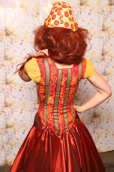 19. Elizabethan Corset in Villa Garden Stripe - The Marinara Maidens Collection
