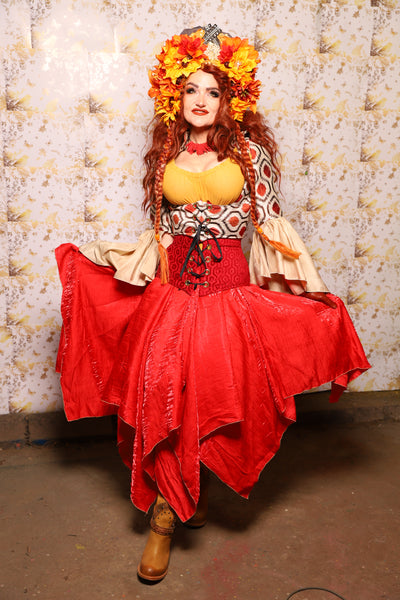 21. Fairy Skirt in Hot Rod Shimmer - The Marinara Maidens Collection
